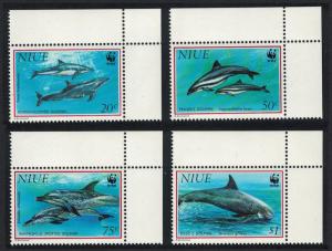 Niue WWF Pacific Dolphins 4v NE corners SG#763-766 MI#822-825 SC#651-654