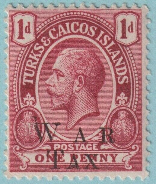 TURKS & CAICOS ISLANDS MR10  MINT HINGED OG * VERY FINE! DOUBLE OVERPRINT! - VOR