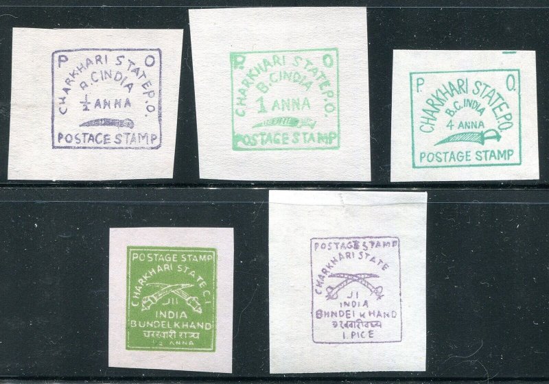 India - Charkhari #5, 6, 8, 14, 21 Mint