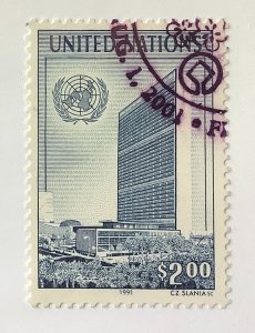 UN New York 1991 Scott 592 used - $2.00, UN Headquarters, New York