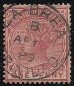 TRINIDAD 1883  Sc 69 1d  Used, scarce LA-BREA postmark/cancel