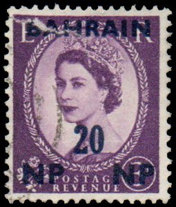 Bahrain 110 - Used - 20np on 3p Elizabeth II (1957) +