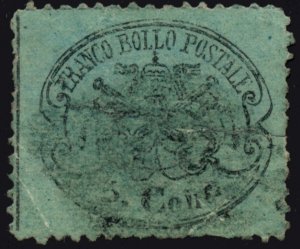 Italy Roman States #21 Papal Coat of Arms 5c Postage Stamp Europe 1868 Used
