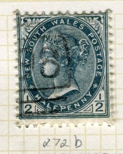 NEW SOUTH WALES; 1892 classic early QV issue fine used Shade of 1/2d. value