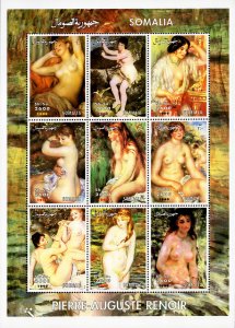 Somalia 1999 Pierre-Auguste Renoir Nudes Paintings Sheetlet (9) PERFORATED MNH