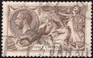 Great Britain 179 - Used - 2sh6p Britannia / Sea Horses (1919) (cv $82.50) (2)