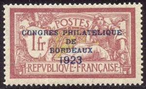 FRANCE #197 Mint - 1923 Bordeaux Congress Ovpt