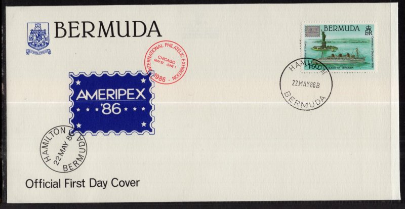 Bermuda 508 Statue of Liberty Ship U/A FDC