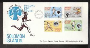 Solomon Islands 289-292 South Pacific Games 75 Typed FDC   