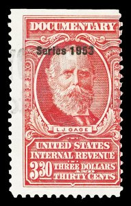 Scott R640 $3.30 1953 Dated Red Revenue Used Just Fine Cat $17.50