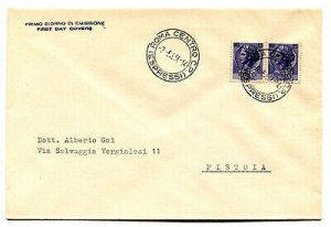 Siracusana l. 15 pair on cover FDC cancellation