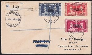 COOK IS 1937 Coronation set on registered cover ex AITUTAKI ...............A8265