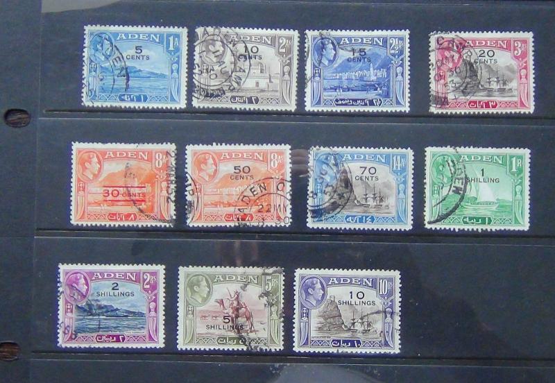 Aden 1951 set to 10s Complete SG 36 - SG46 Fine Used