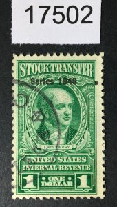 US STAMPS # RD219 REVENUE USED CAT. $ LOT #17502