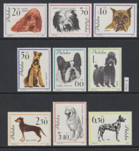 XG-X003 POLAND - Dogs, 1963 9 Values MNH Set