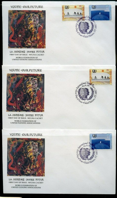 UN 1995 YOUTH:OUR FUTURE WFUNA CACHET BY SYLVESTER STALLONE11 FIRST DAY COVERS 