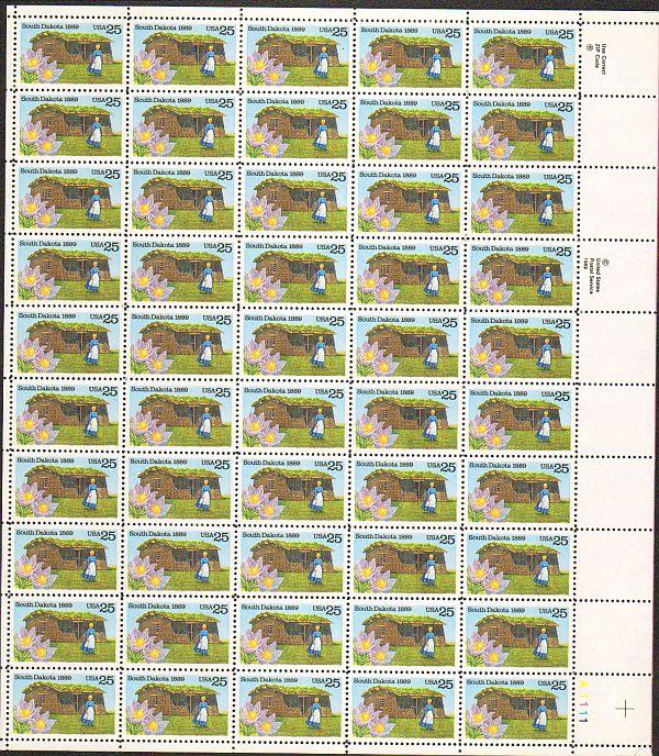 US #2416 Mint Sheet South Dakota 