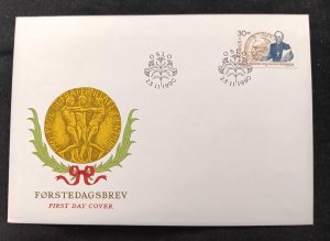 D)1990, NORWAY, FIRST DAY COVER, ISSUE, 60TH ANNIVERSARY OF THE AWARD OF THE NOB