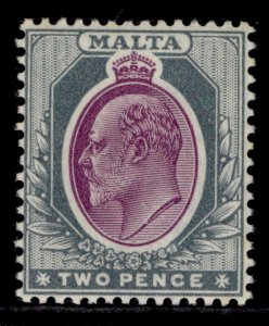 MALTA EDVII SG40, 2d purple & grey, M MINT. Cat £29.