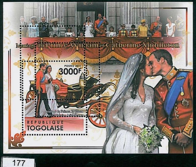 TOGO - ERROR, 2011 MISSPERF SHEET: Wedding of Prince William & Kate Middleton 