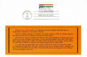 USPS 1st Day Ceremony Program #2275 (C2) Orange Background United Way Charity