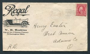 1913 W.H. Hoskins Regal Car Dealer - Wilmington, Ohio to West Union, Ohio