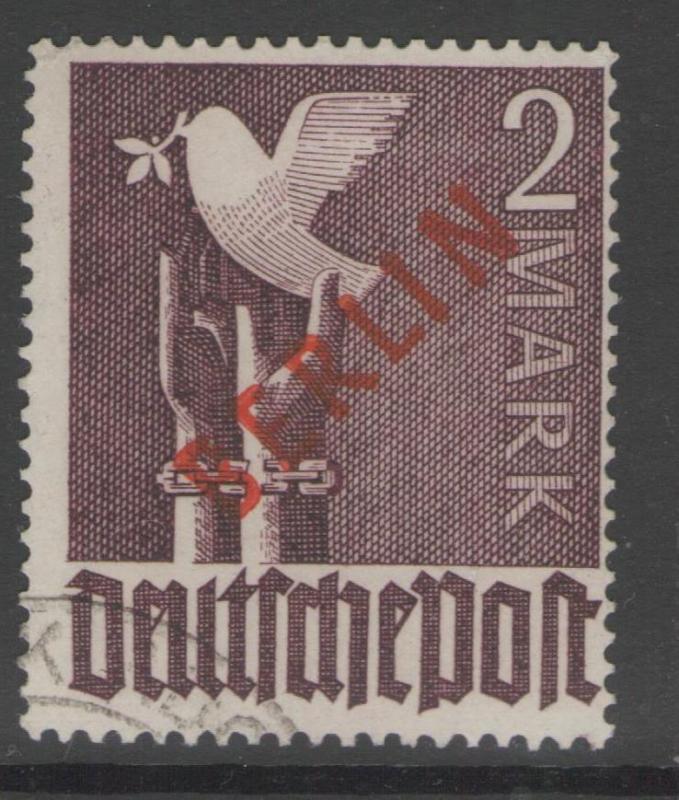 GERMANY SGB34 1949 2m VIOLET FINE USED