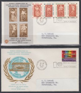 UN New York 170-174 WFUNA Label Set of Two FDC