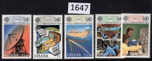 $1 World MNH Stamps (1647), Ghana Scott 835-839 Telecommunication set of 5