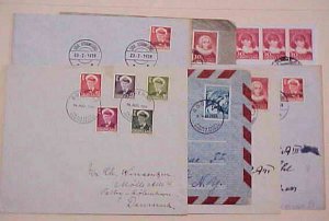 GREENLAND 8 DIFF. FDC 1950-1961