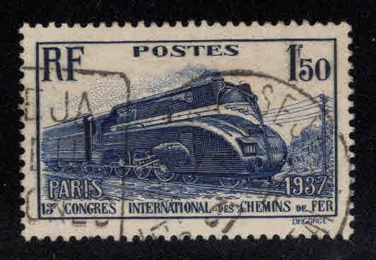 FRANCE Scott 328 Used Locomotive 1937 stamp