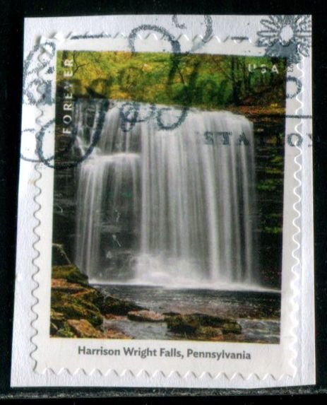 5800c US (63c) Waterfalls - Harrison Wright Falls SA, used on paper