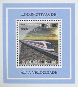 High Speed Locomotive Maglev Mini Sov. Sheet MNH