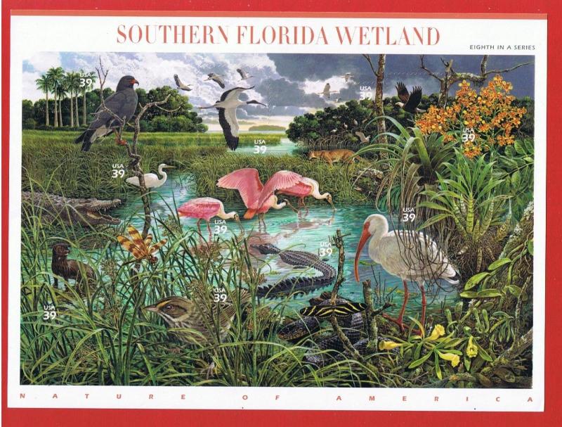 #4099 MNH S/A Sheet of 10  Florida Wetland  @ Face Value
