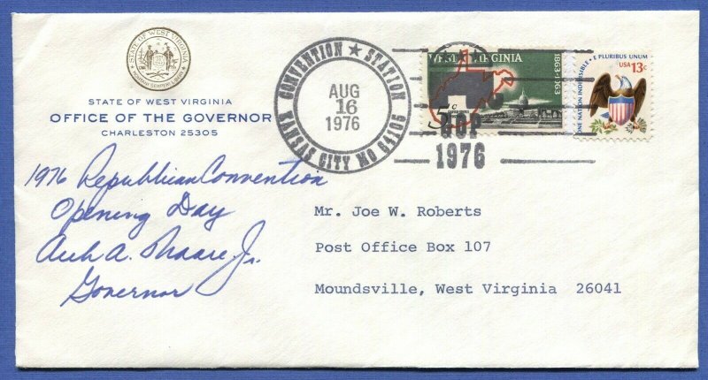 US 1976 GOP Convention cover signed by Gov Moore of West Virginia