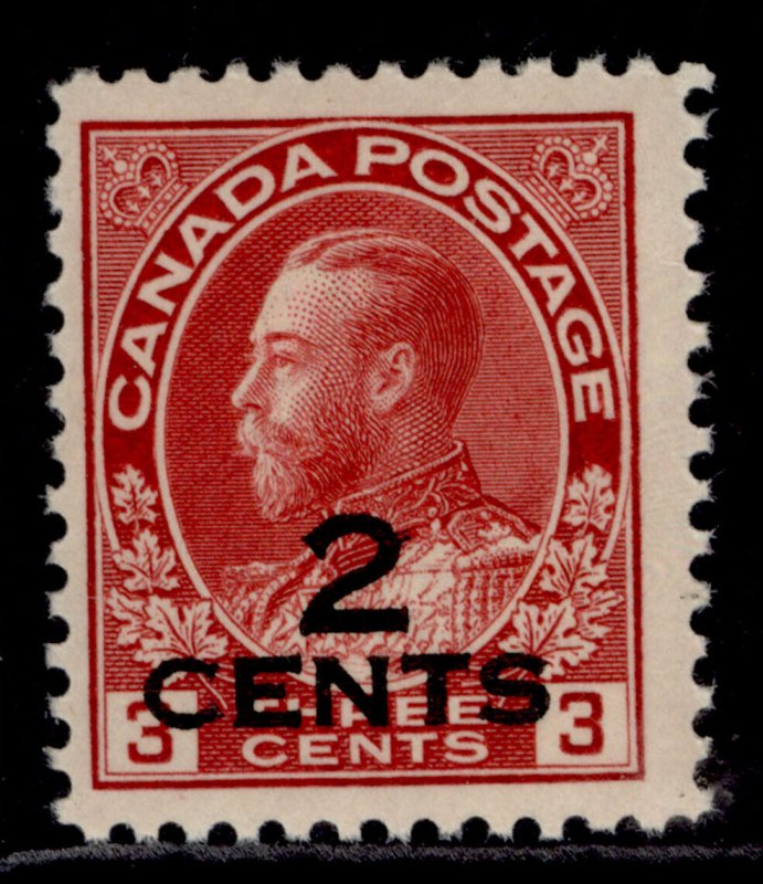 CANADA GV SG265, 2c on 3c carmine, NH MINT. Cat £20.