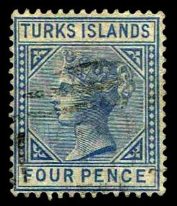 1881 Turks Islands #43 QV Watermark 1 - Used - VF - CV$67.50 (ESP#3346)