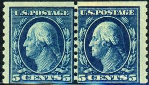 U.S. #447 MINT Paste UP pair Fine OG LH 