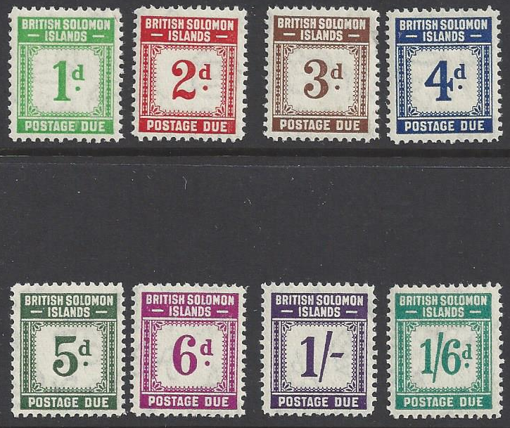 British Solomon Island #J1-8 mint set, postage dues, Issued 1940