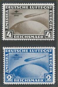 GERMANY #C38 & #C39 MINT FINE-VF NH NACHDRUCK PRINTED ON BACK. IF GOVERNMENT I