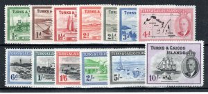 Turks and Caicos Islands 1950 set to 10s SG 221-33 MLH