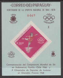 Paraguay 993a Winter Olympics Imperf Souvenir Sheet MNH VF