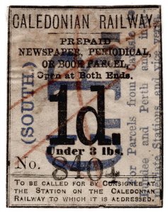 (I.B) Caledonian Railway : Newspaper Parcel 1d (South) 