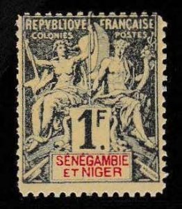France Colony 1903 Senegambia Scott 13 1F Navigation&Commerce VF/NH(**)