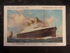 1931 Port Prince Haiti Cover Postcard To USA TSS Statendam Holland American Line