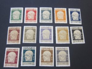 Italy Fiume 1920 Sc 86-99 set (ink stain 30c back) MNH