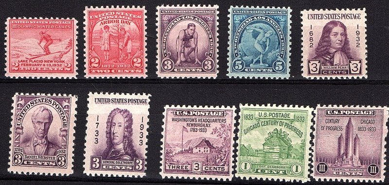 USA 1932-33 Se Scott #'s Below mnh scv $8.60 less 50%=$4.30