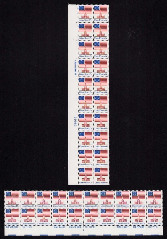 1622, 1622C Independence Hall Plate Blocks of 20 13¢ Stamps MNH