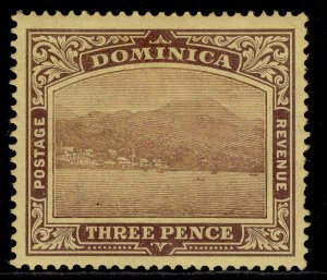 DOMINICA EDVII SG51, 3d purple/yellow, M MINT.