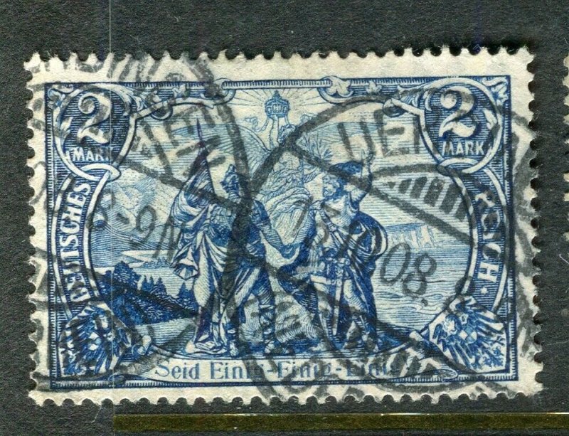 GERMANY; 1906-11 early Deutsches Reich high value 2M. used fair Postmark